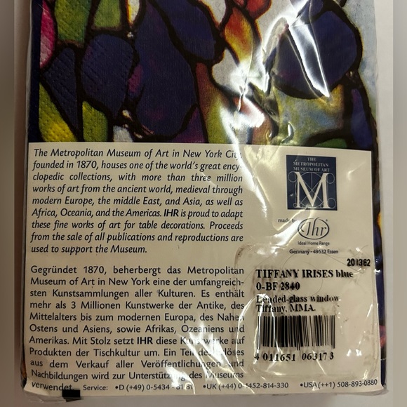 New 16 Paper Napkins Tiffany Museum MOMA 13” x 16” made in Germany - Picture 5 of 14